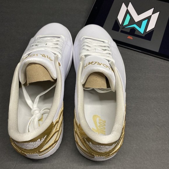 Nike Air Jordan Retro 1 Centre Court Shoes White Gold Brown DQ8577-100 Men’s - Picture 3 of 12